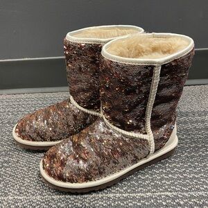 UGG Australia Classic Short Sparkle Sequin Autumn Boots Size 6